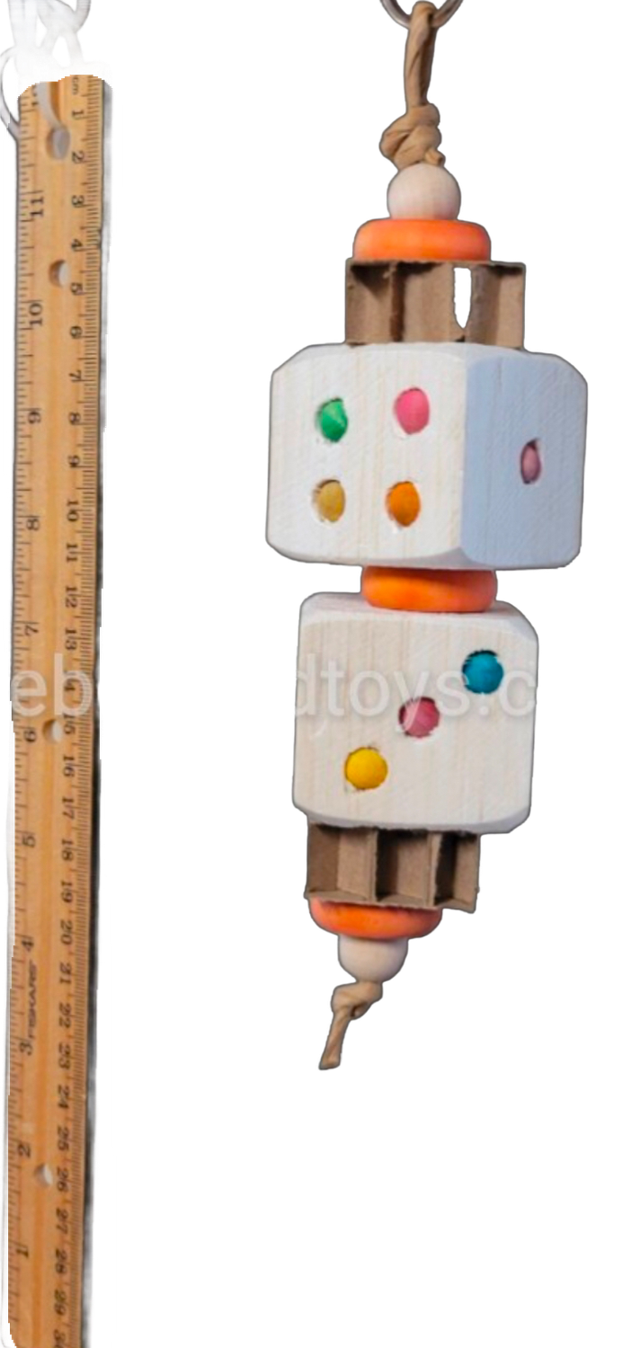 Dice Roll Hanging Toy by Birdie Box Bird Toys