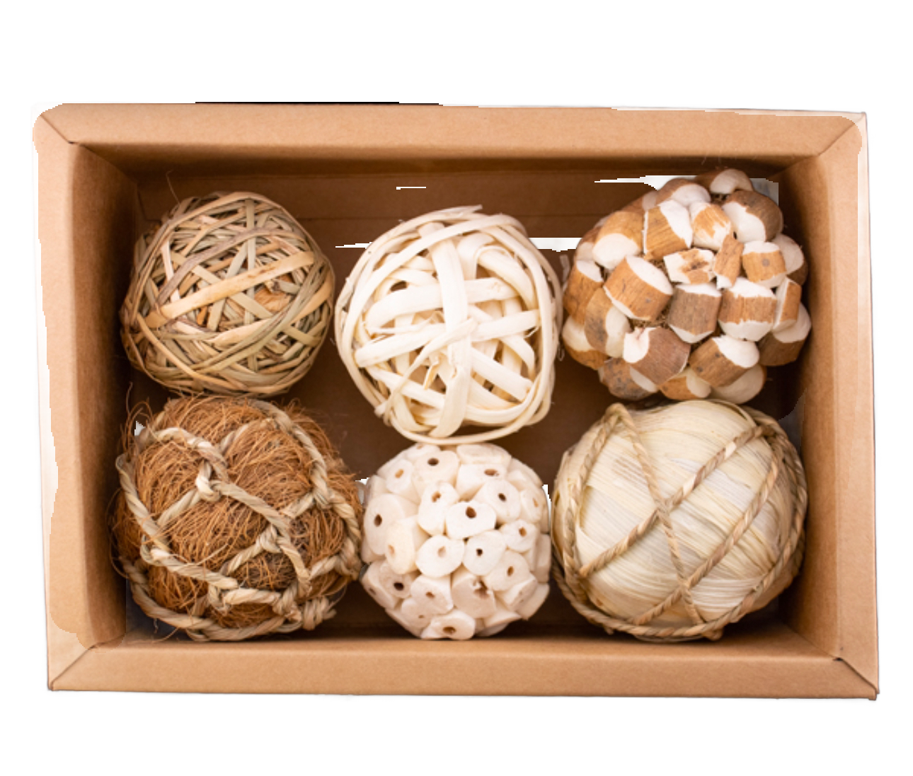 Natural Chew Balls in a cardboard gift box 6 Pack