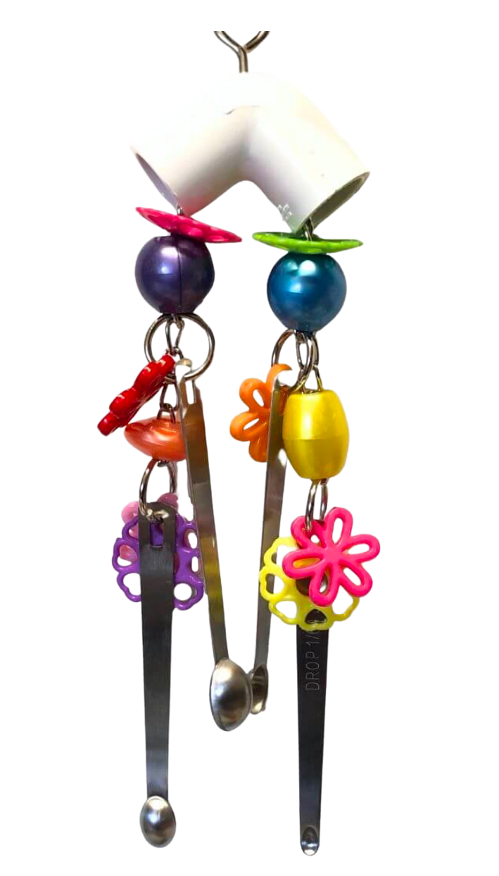 Stainless Steel Spoons Noisemaker Toy by PDS Parrot Toys