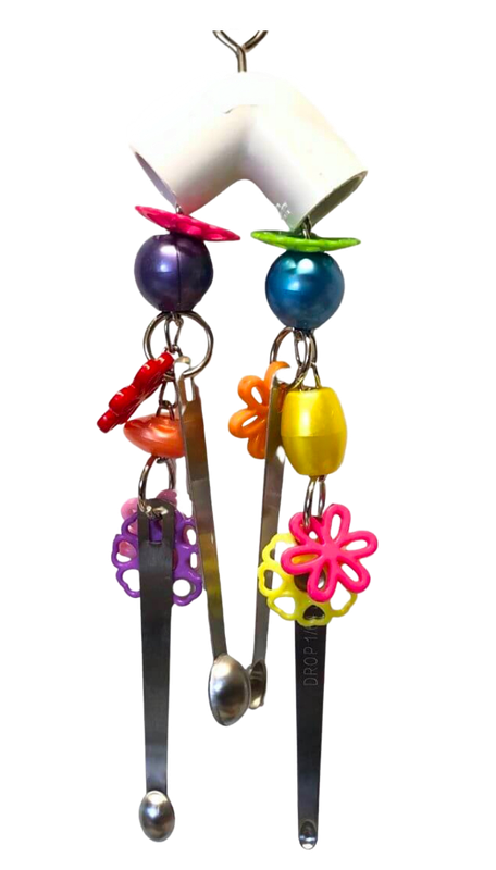 Stainless Steel Spoons Noisemaker Toy by PDS Parrot Toys