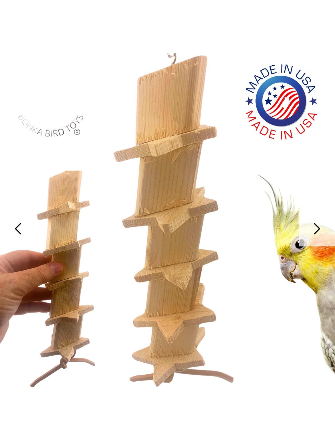 Natural Wood Star for Small and Medium Birds by Bonka Bird Toys