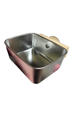 Small Stainless Steel Rectangle Toy Bucket, perfect for Foot Toys and Toy Parts - Small Parrots by Parrotsrus