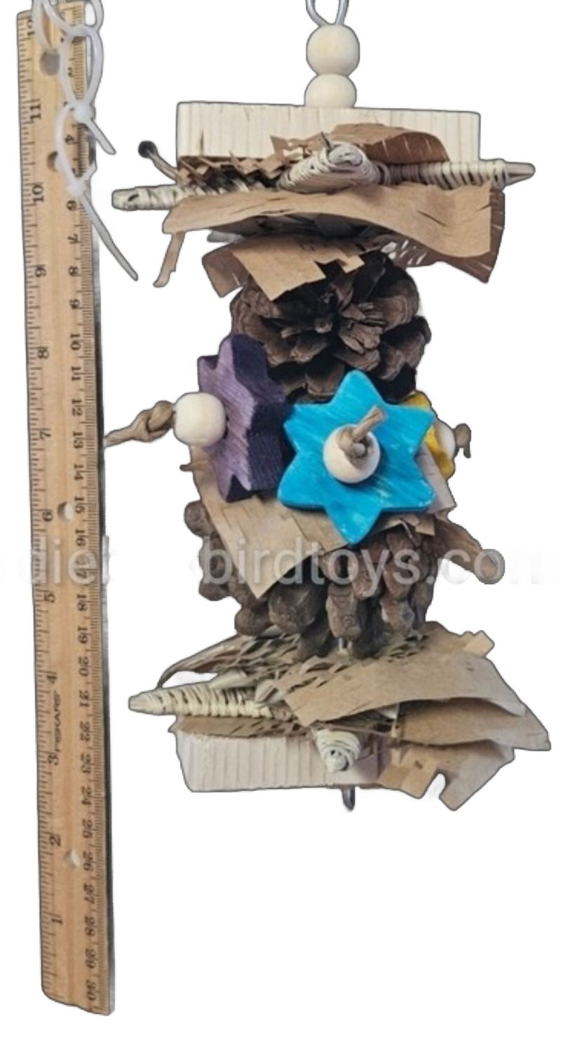 Pine Cone Stack by Birdie Box Bird Toys
