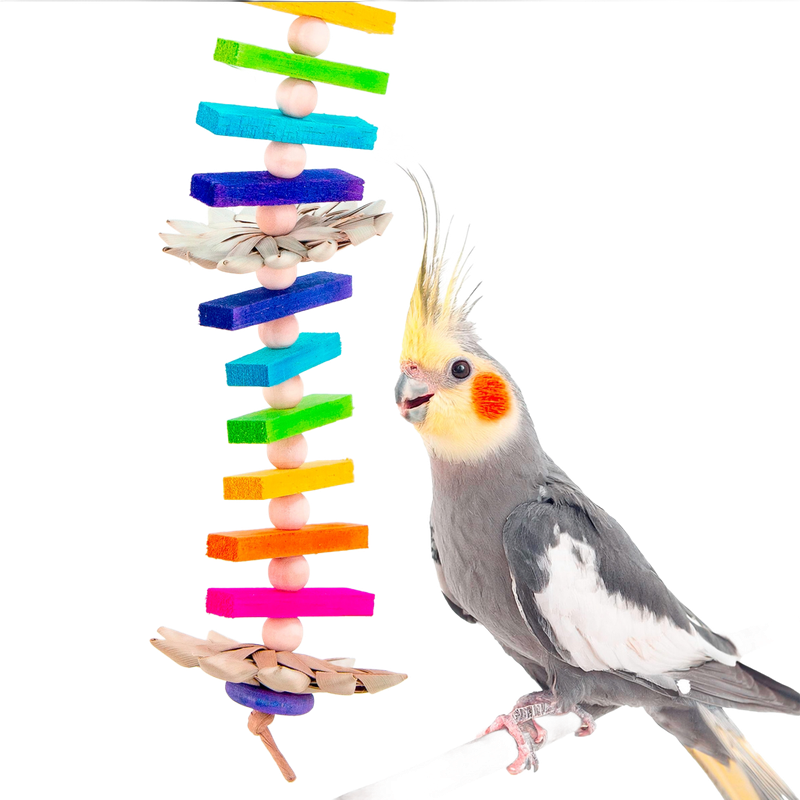 Party Under the Palms - Palm Leaf and Balsa Bird Toy by The Best Bird Toys
