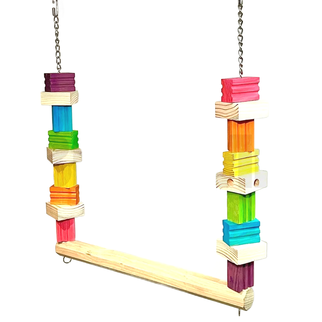 The Parker Groove Foraging Refillable Swing for Hyacinths, Large and Extra Large Birds by Bite Me Birdie