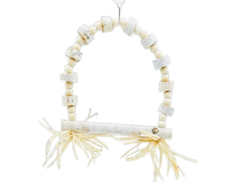 Small Natural Birch Wood Parrot Swing by The Modern Parrot