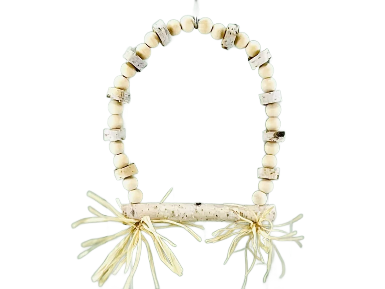 Medium Natural Birch Wood Parrot Swing by The Modern Parrot