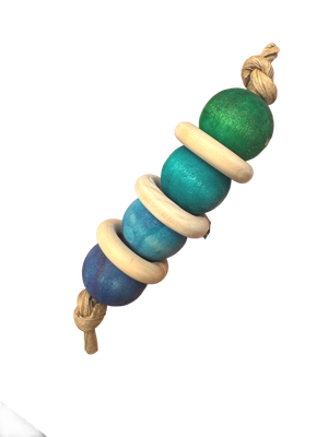 Wood Beads Foot Toy by PDS Parrot Toys