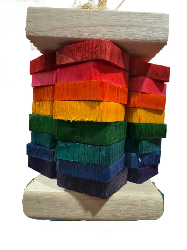 Rainbow Wood Tower Small by PDS Parrot Toys