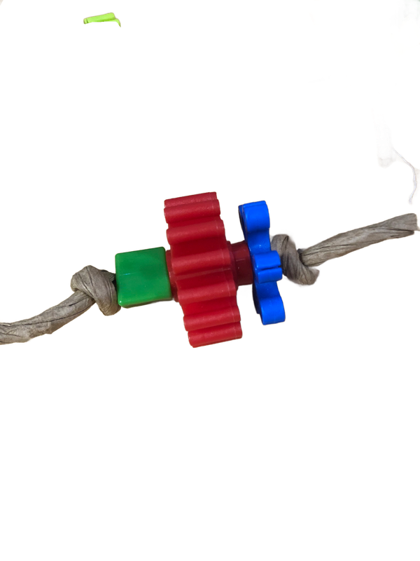 Uno Double Gear and Bead Foot Toy - by Bite Me Birdie