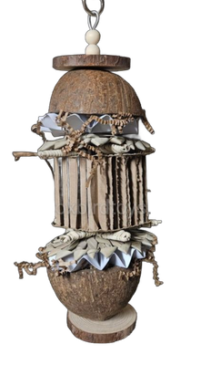 Stuffed Coconut Hanging Toy by Birdie Box Bird Toys