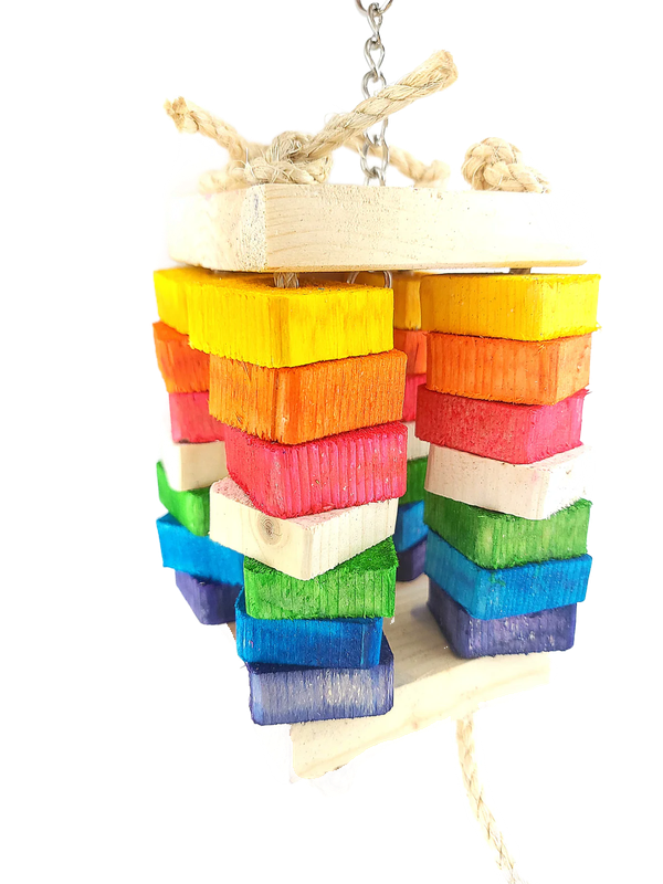 Lion Rainbow Wood Toy on Chain by Jungle Bird Toys