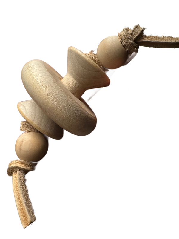 Natural Wheel Wood Foot Toy  - by Feathered Addictions