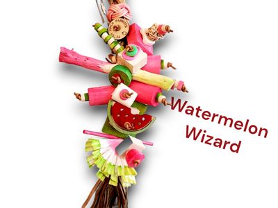 Watermelon Wizard Seagrass Shredder by Peter Piper Parrots - Limited Edition