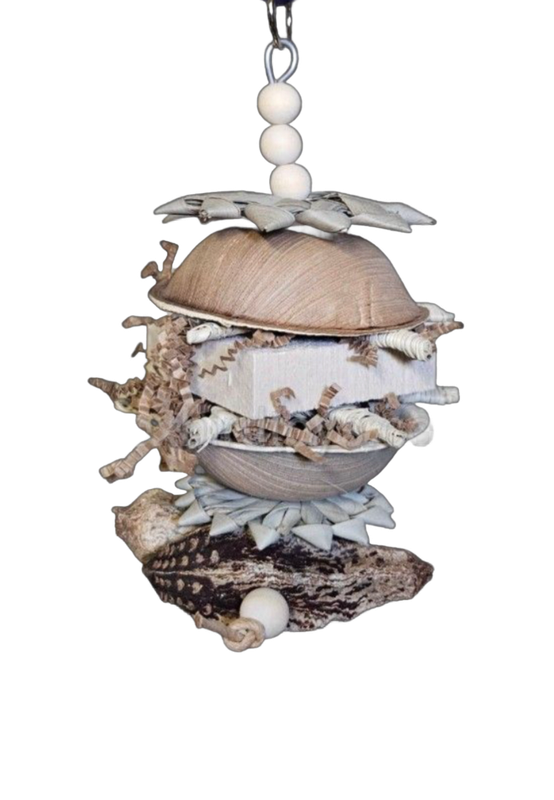 Clam Bake Hanging Toy by Birdie Box Bird Toys