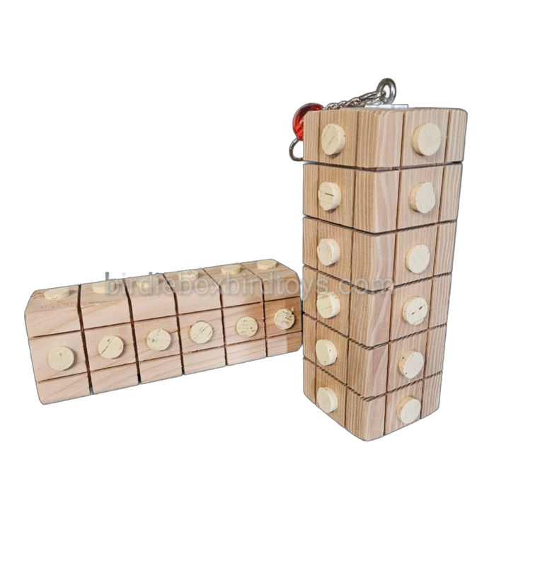 Big Groovy Button Block Cage Mount by Birdie Box Bird Toys