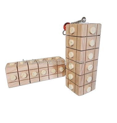 Big Groovy Button Block Cage Mount by Birdie Box Bird Toys