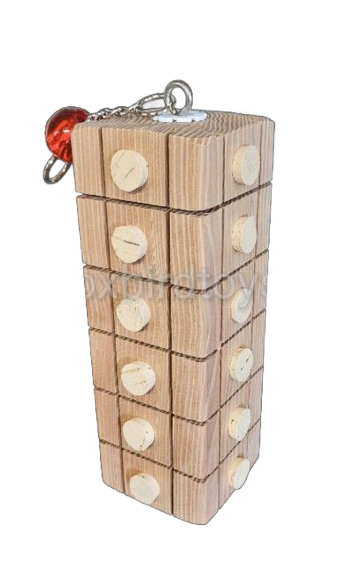 Big Groovy Button Block Hanging Toy by Birdie Box Bird Toys