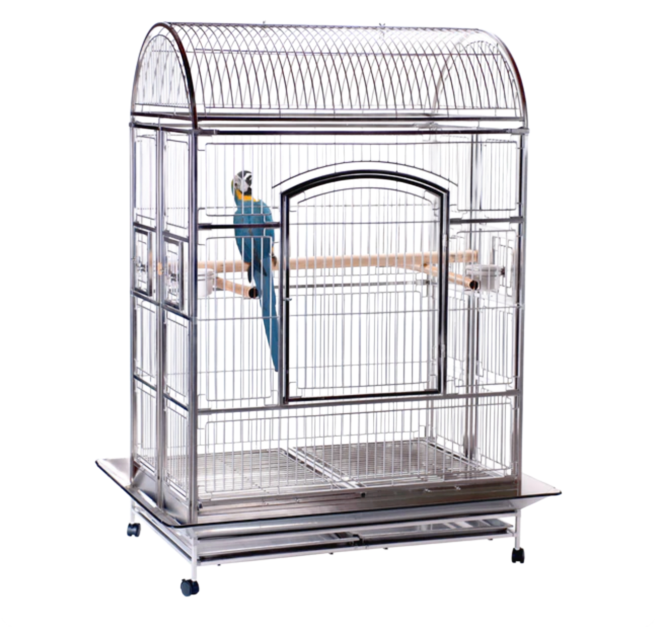 Stainless Steel Folding Cathedral Bird Cage - By Caitec