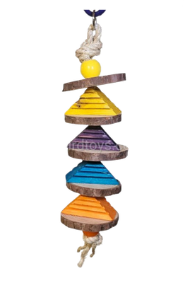 Triangle Rounds Hanging Toy by Birdie Box Bird Toys