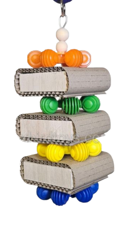Balsa Star Stack Hanging Toy by Birdie Box Bird Toys