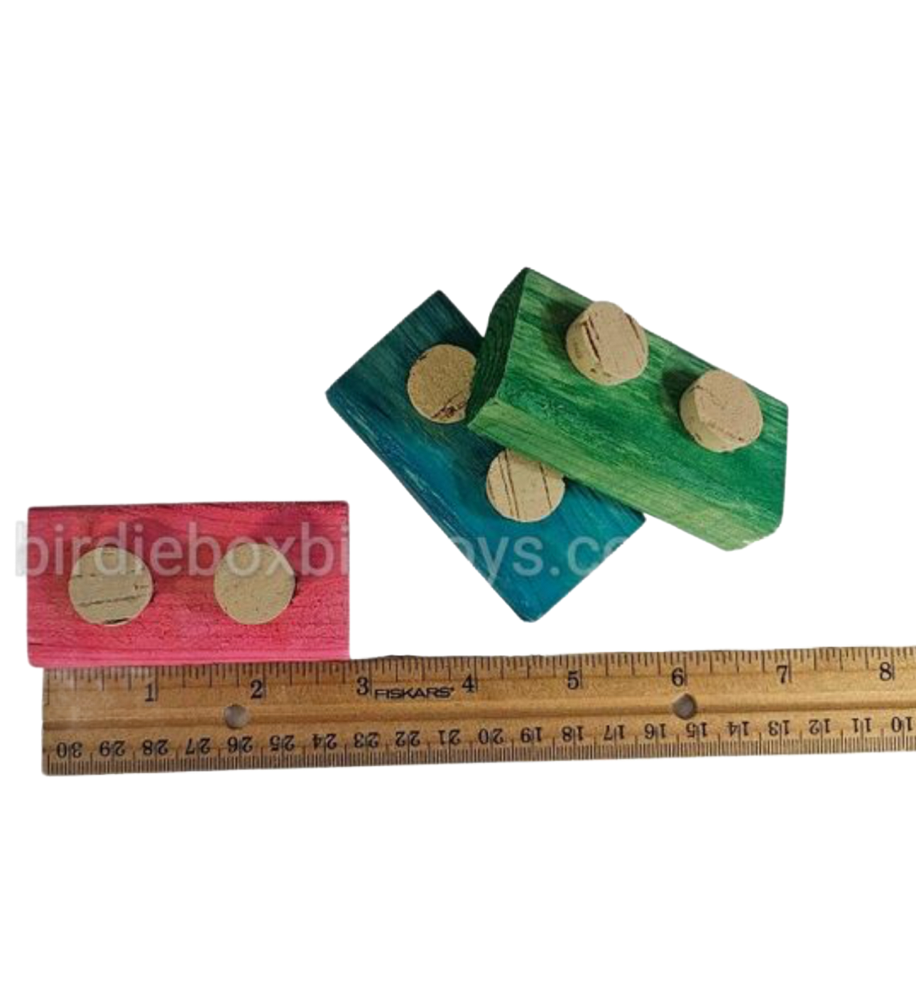 Mini Cork Plank Footie 3 Pack by Birdie Box Bird Toys