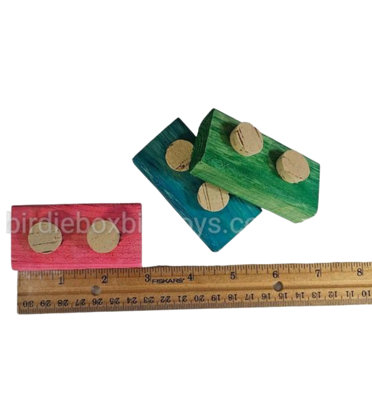 Mini Cork Plank Footie 3 Pack by Birdie Box Bird Toys