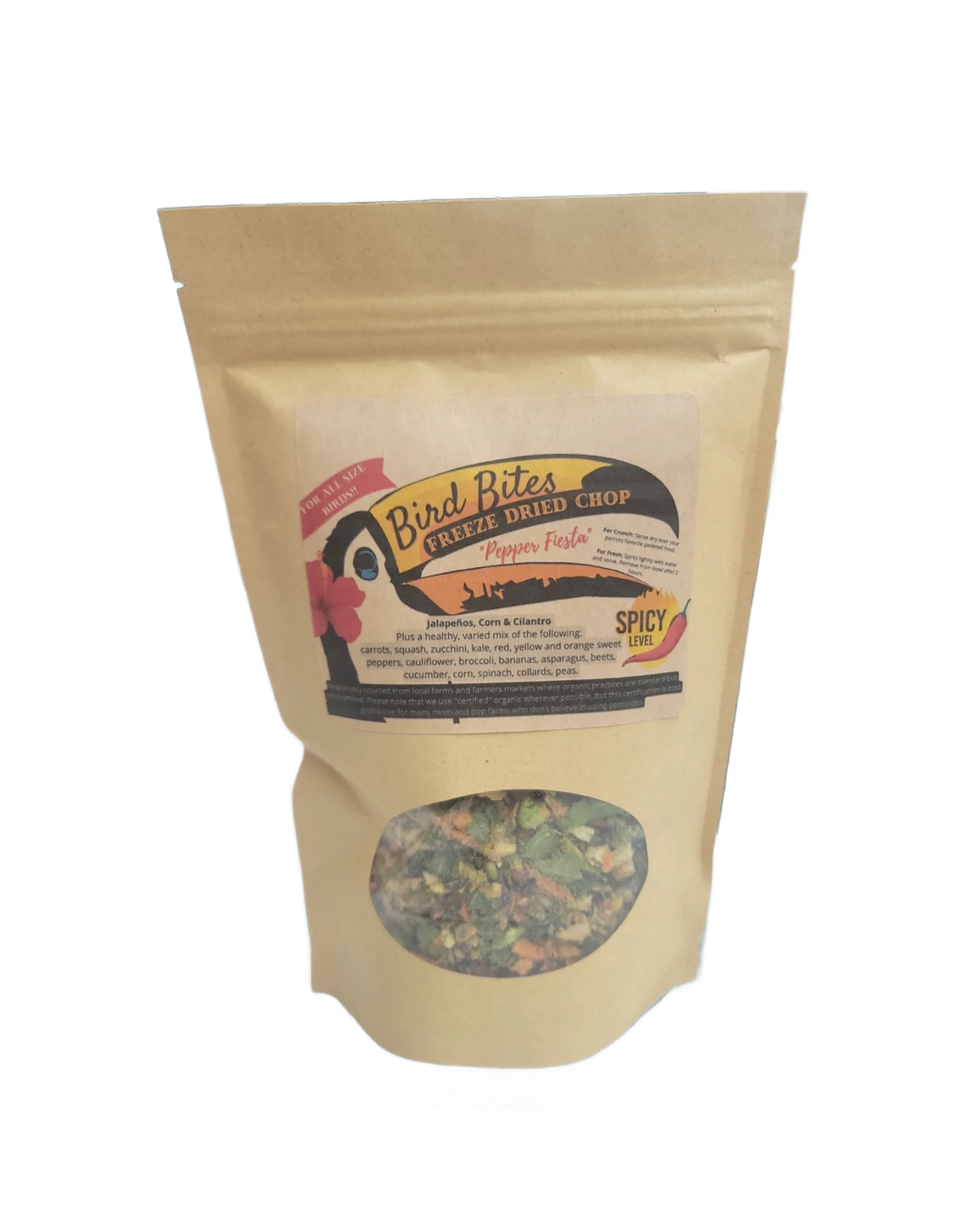 SAMPLE Pack Bird Bites Freeze Dried Chop - Pepper Fiesta by Bird Bires