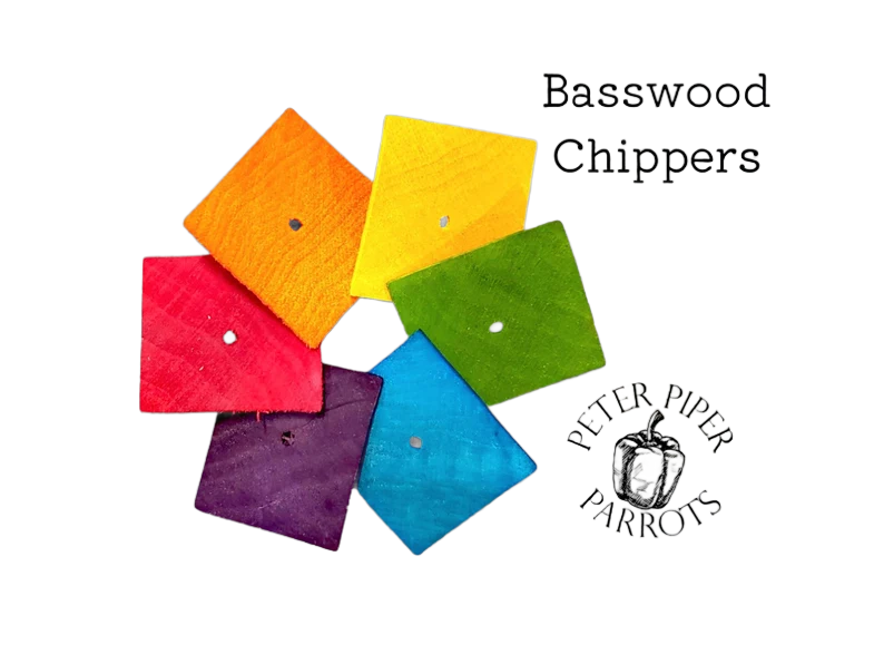 Basswood Chippers 25 Pieces by Peter Piper Parrots -- Limited Edition
