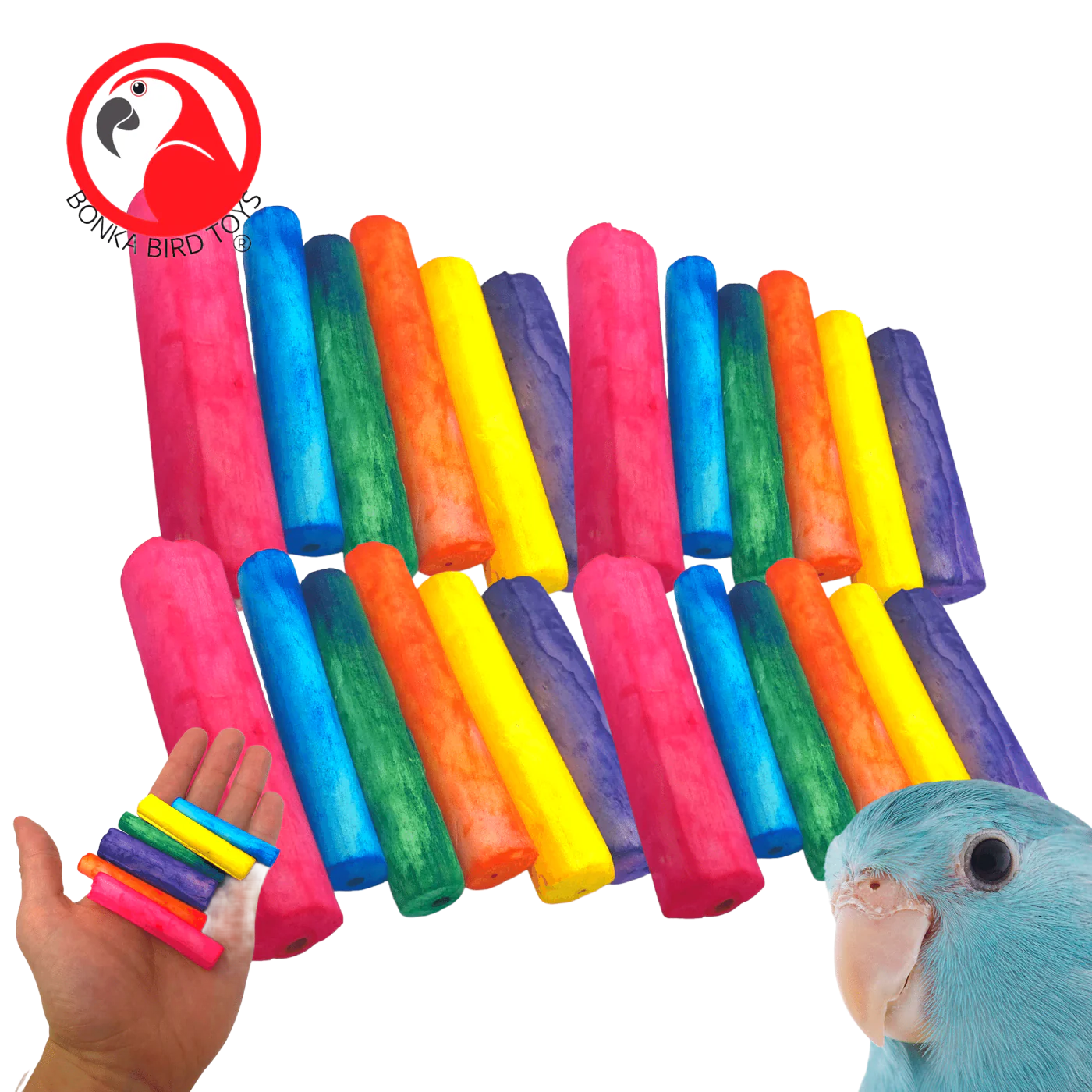 Mini Color Thin Sola Sticks - 24 pack by Bonka Bird Toys