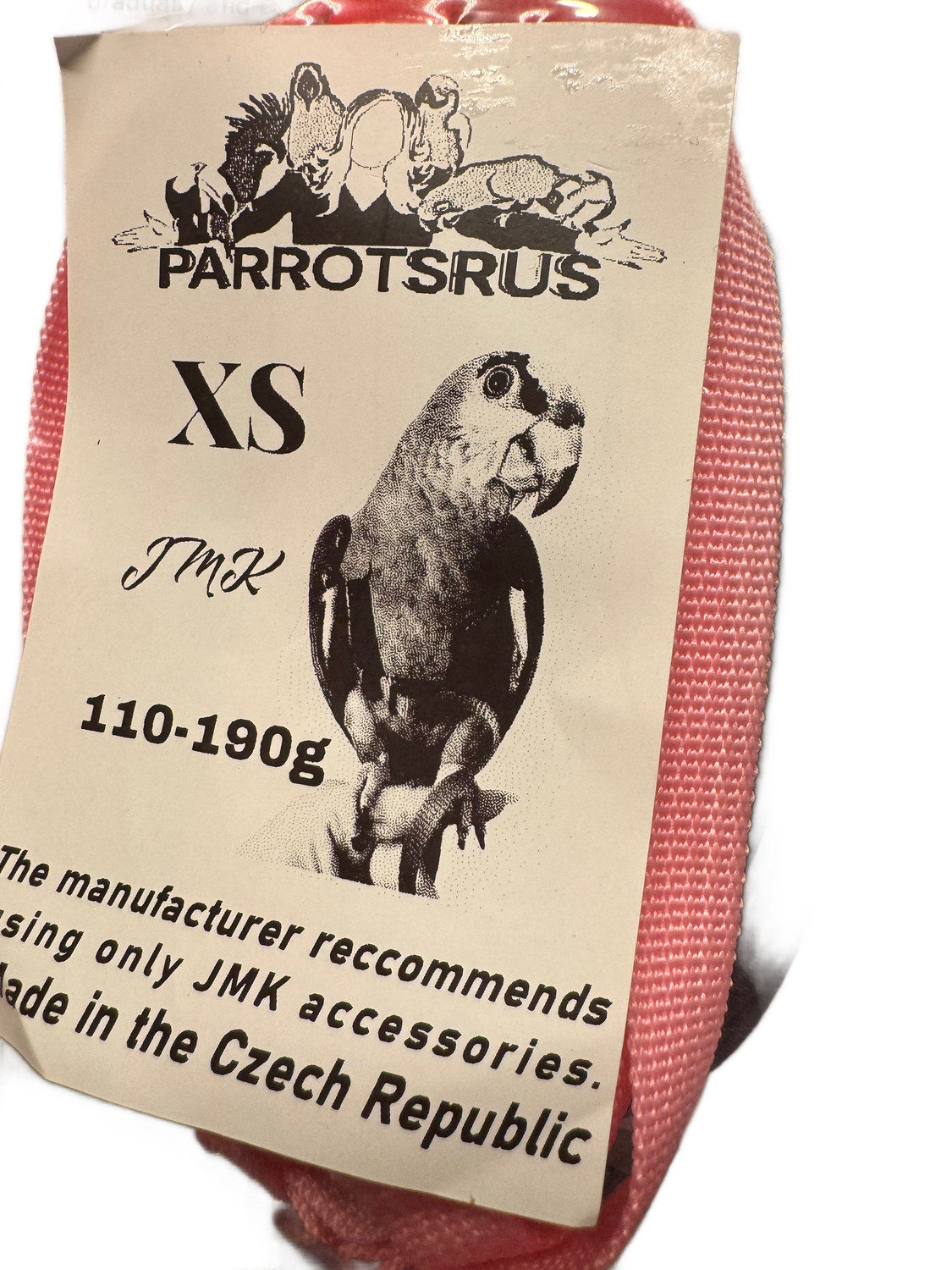 JMK Harness and Leash - Light Pink, Size Extra Small: 110-190 grams: Quakers, Senegal’s, Sun Conures