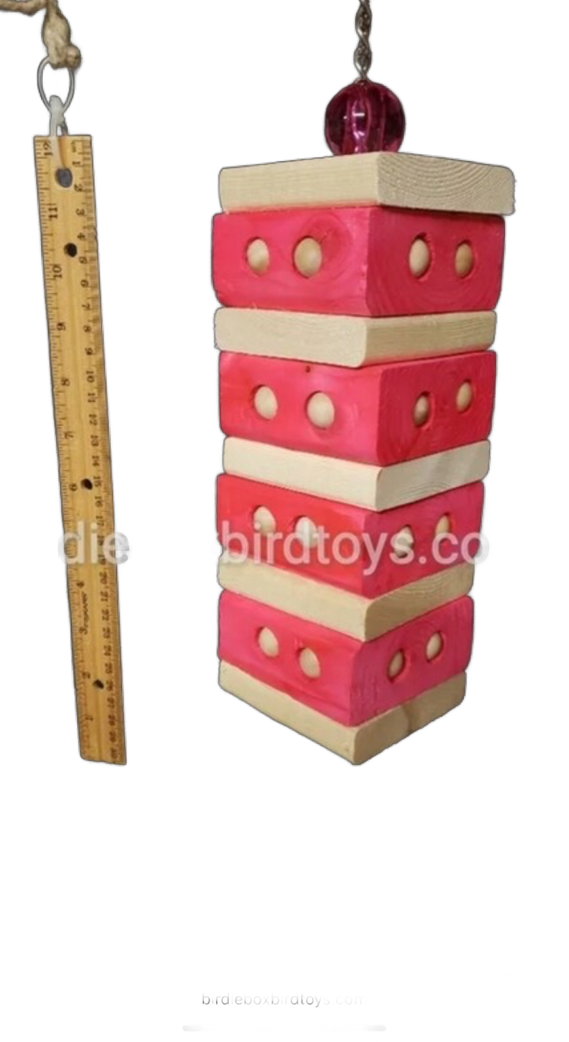 Bead Stack on Stainless Chain by Birdie Box Bird Toys