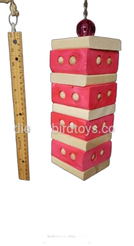 Bead Stack on Stainless Chain by Birdie Box Bird Toys