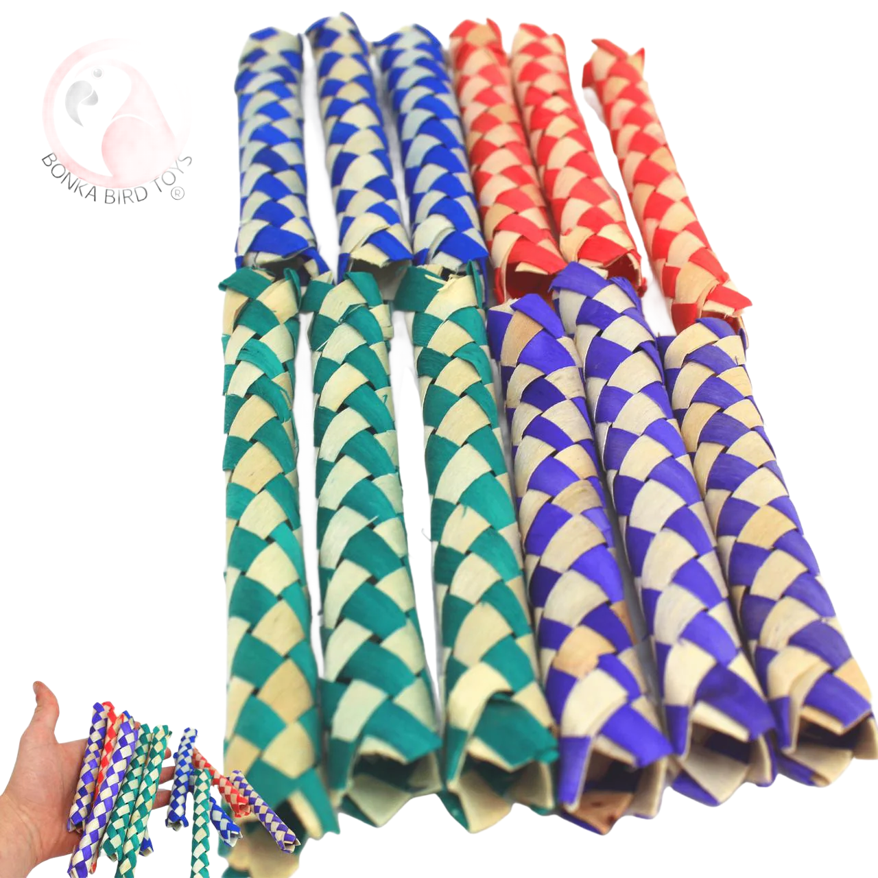 Colorful Chinese Finger Traps - 12 Pk by Bonka Bird Toys