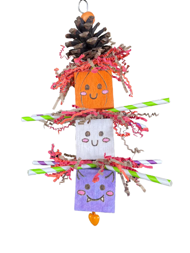 Spooky Stackers Cute Halloween Toy for Small to Medium Birds by Pirate&#39;s Beak