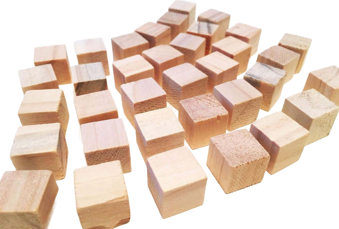 35 Pack Natural Mini Wood Squares by Bonka Bird Toys