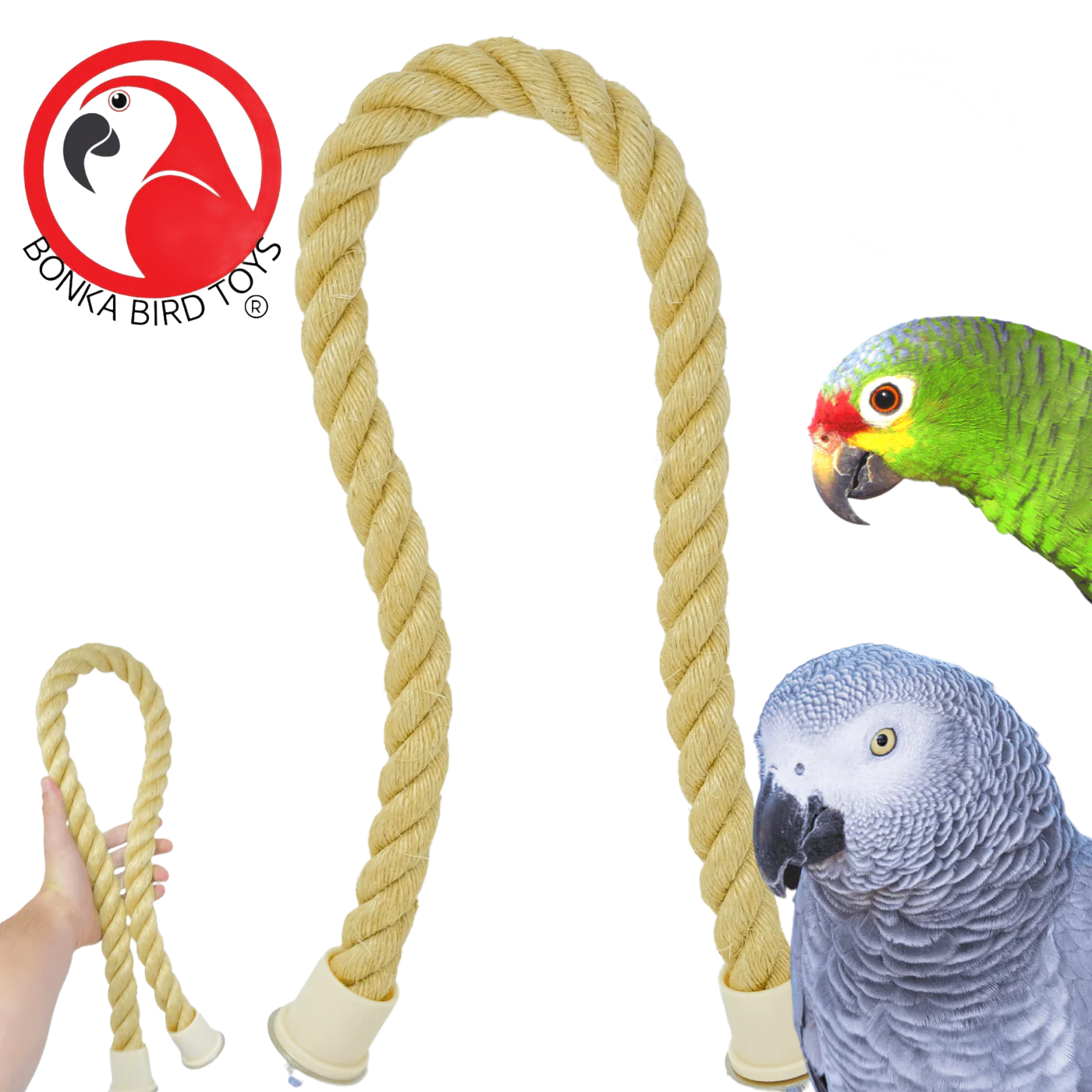 Large Sisal Rope Perch 1 1/4 inch diameter x 36 inch lenght - Natural Color