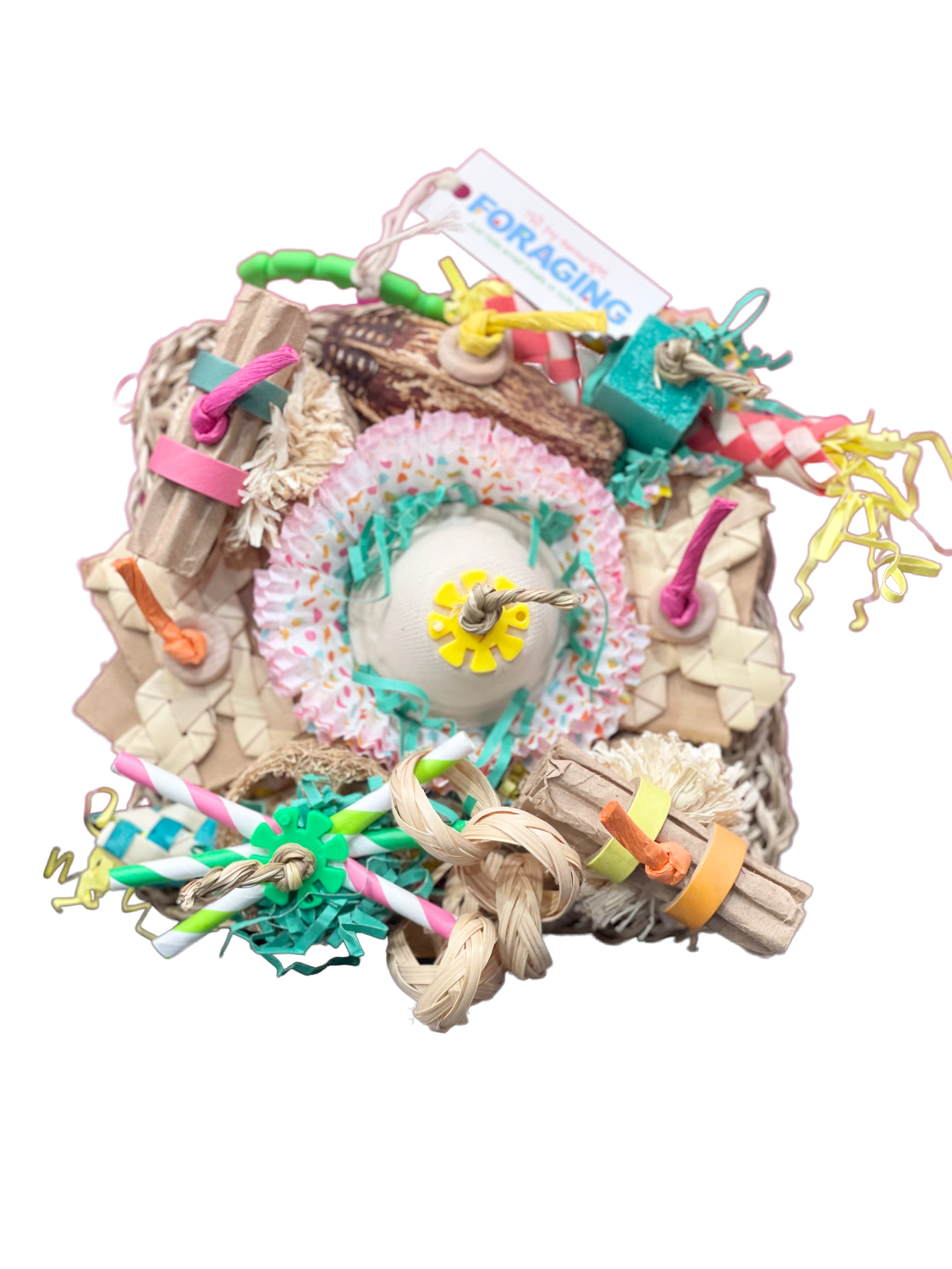 Lulu cage mount toy by Bite Me Birdie