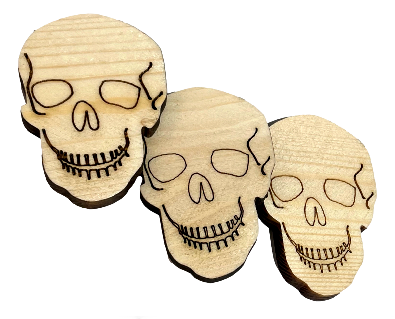 Canadian Pine Laser Cut Spooky Skulls 3 Pack by Feathered Addictions