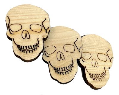 Canadian Pine Laser Cut Spooky Skulls 3 Pack by Feathered Addictions