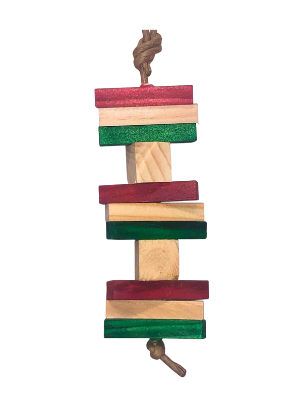 Christmas Piney hanging toy for Tiny and Small Birds by PDS Parrot Toys