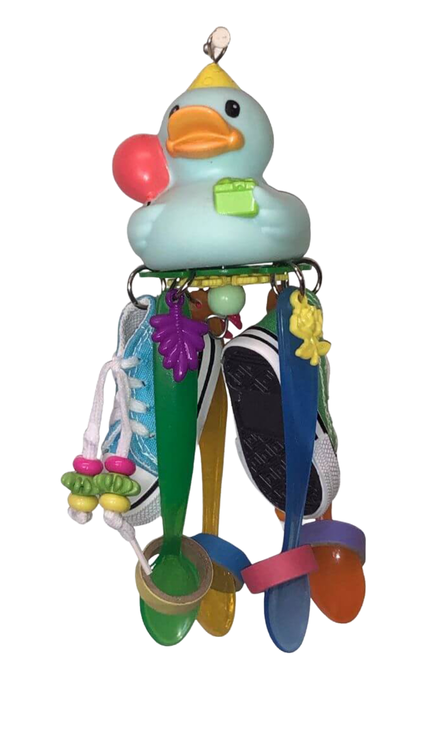 Birthday Duck Spoons &amp; Shoes Hanging Toy by PDS Parrot Toys