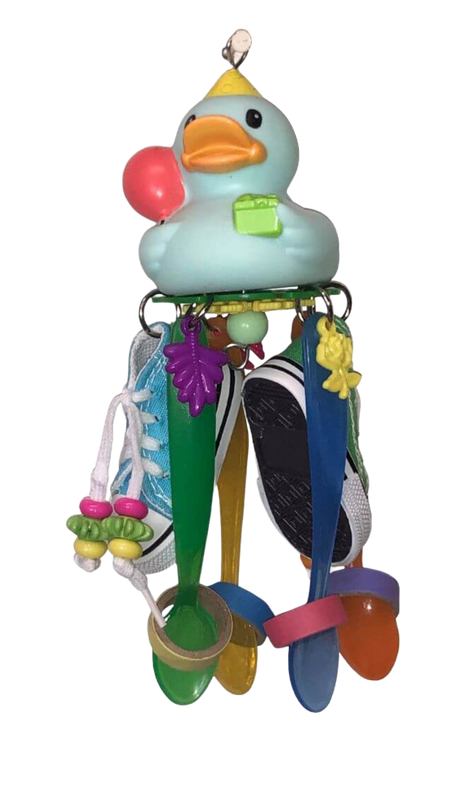 Birthday Duck Spoons &amp; Shoes Hanging Toy by PDS Parrot Toys