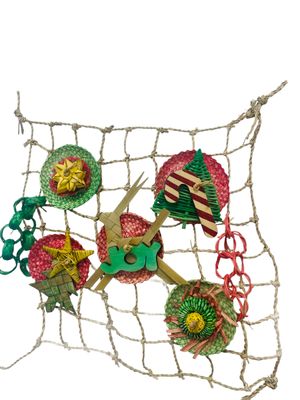 The Perfect Noel Seagrass Play Net 15&quot; x 15&quot; for Tiny &amp; Small Birds by Feathered Addictions