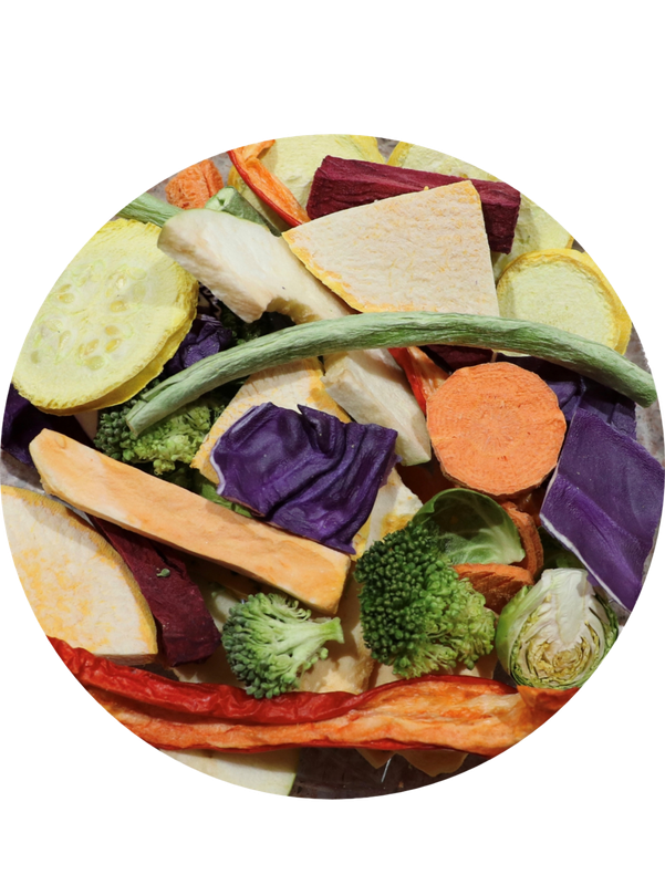 Big Foot Foodie™ Daily Flock Blend - Beets, Broccoli, Brussel Sprouts, Butternut Squash, Carrot, Green Beans, Apples, Red Bell Peppers, and Cabbage, Sweet Potato &amp; Zucchini myParrotopia® - Medium Bag