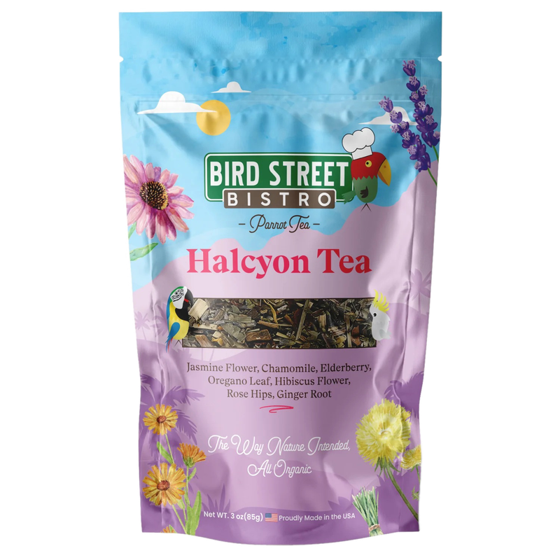 HALCYON TEA - PARROT TEA 100% Organic, human grade healing herbs.