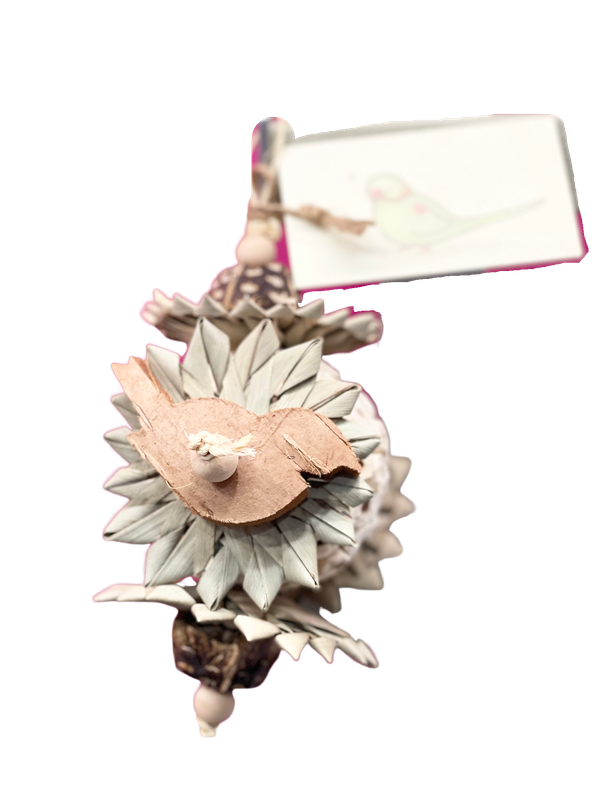 Blackbird - sola wood bird toy, toy for small and medium birds, natural hanging parrot toy by Little Dinos Natural Bird Toys