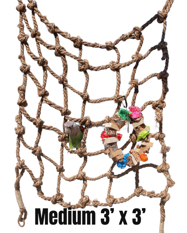 Canopy Climbing Cargo Net – Medium – 3' X 3' by Parrot Wizard
