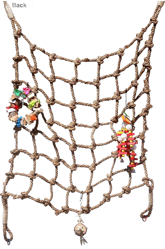 Canopy Climbing Cargo Net – LARGE – 4' X 4' by Parrot Wizard