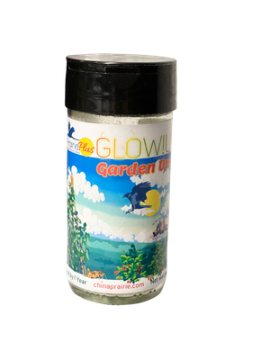 NEW! Glow Up Garden Dust Whole Food Supplement in refillable Shaker Jar by China Prairie - helps give your bird the ultimate Glow up! Sprinkle dust over moist or dry food for additional nutrients and